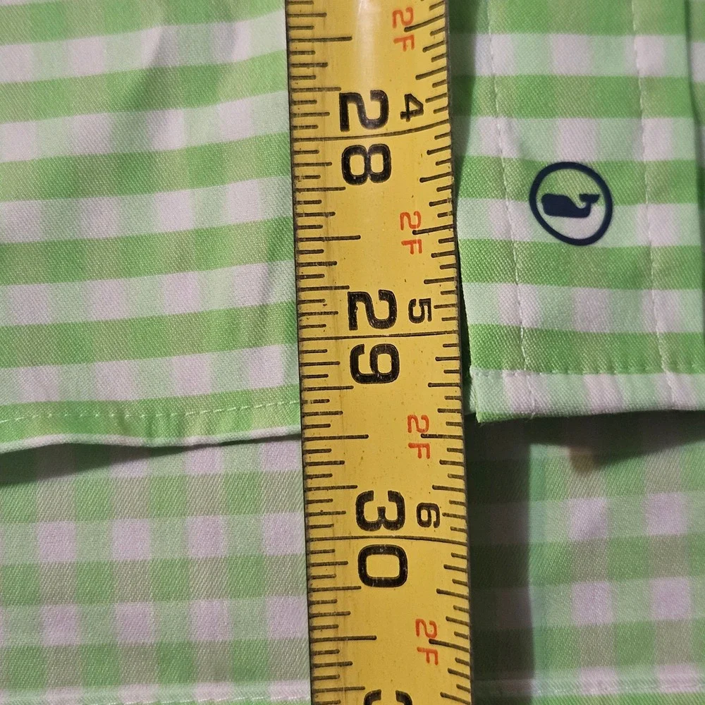 NWT Vineyard Vines Brrr OTG On The Go Shirt Performance Size XL Gingham Green‎